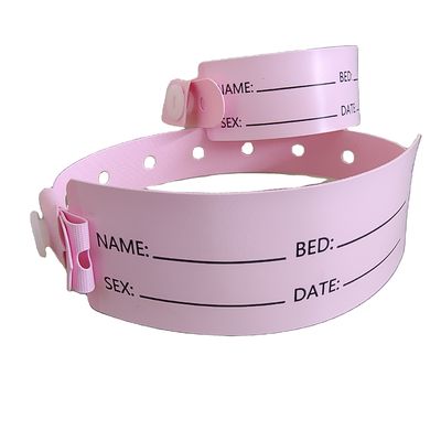 Hospital Patients PVC Medical ID Bracelet Wristband with 250*25mm and 170*18mm Sizes