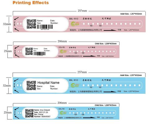 GODEX Printer Pink Waterproof One Time Bracelet for Hospital Patient Identification