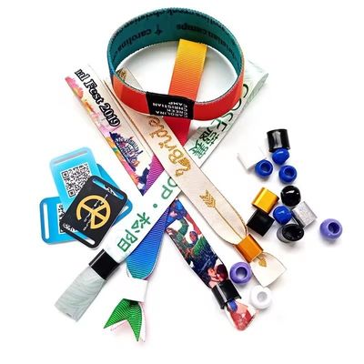 Custom Logo Text Printing RFID Wristbands for Event Festival Party Satin Fabric