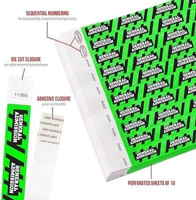 Waterproof Tyvek Wristbands for Events Comfortable and Tear Resistant Paper Bracelets