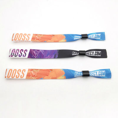 Custom Logo Printing Wristbands Bracelets Satin Fabric RFID Chip for Party and Events