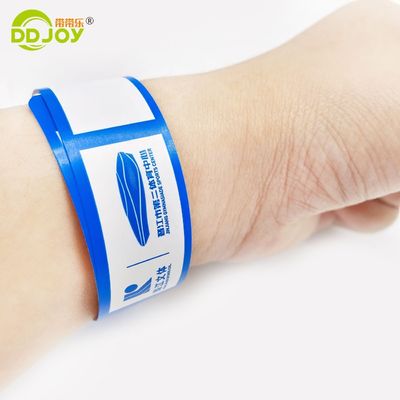 Customized Logo Blue Synthetic Paper Wristband Bracelet for Scenic Admission Tickets