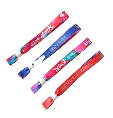 Occasion Party and Events Custom Logo Satin Fabric Wristbands Bracelets for One Time