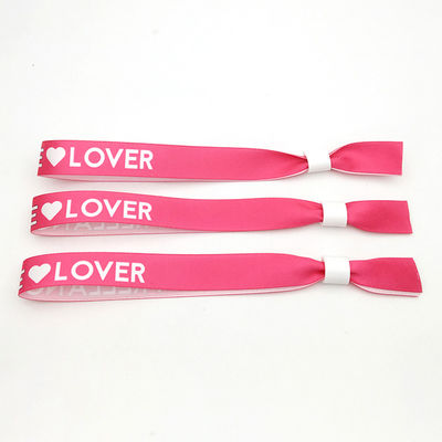 Occasion Party and Events Custom Logo Satin Fabric Wristbands Bracelets for One Time