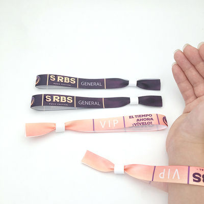Occasion Party and Events Custom Logo Satin Fabric Wristbands Bracelets for One Time