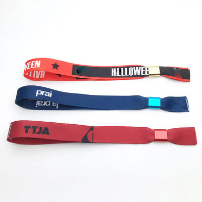 Occasion Party and Events Custom Logo Satin Fabric Wristbands Bracelets for One Time