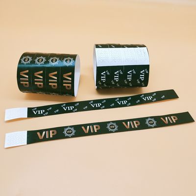 Green One Time Tyvek Wristbands for Club Festival Custom Disposable Paper Bracelets