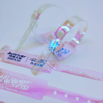 250*25mm/250*16mm Custom Waterproof Gradient Color Plastic Bracelets for Bar Night Club