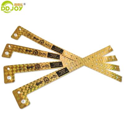 Snap Clasp L Shape Holographic Glitter Entertainment Wrist Band Bracelet Tickets