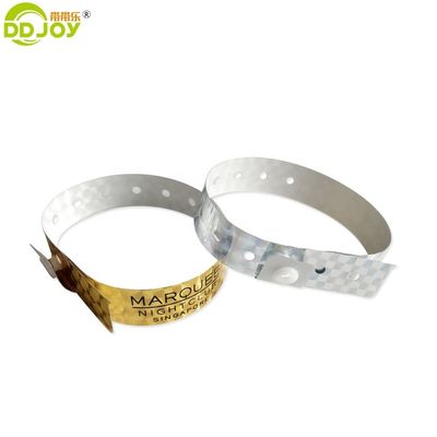 Snap Clasp L Shape Holographic Glitter Entertainment Wrist Band Bracelet Tickets