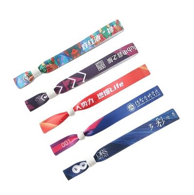 Occasion Party and Events Woven/Polyester Custom Satin Fabric Wristbands for One Time