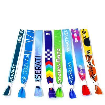 Regular Size 350*15mm Woven Polyester Party Ribbon Satin Fabric Wristbands Bracelets