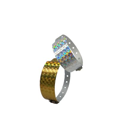 Customizable L Shape Holographic Material Wristband for Events 250*25mm in Orange