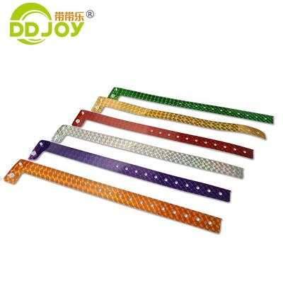 Customizable L Shape Holographic Material Wristband for Events 250*25mm in Orange