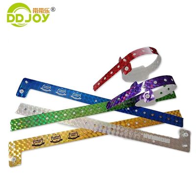 Customizable L Shape Holographic Material Wristband for Events 250*25mm in Orange