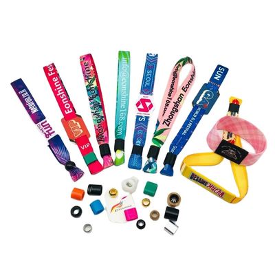 Custom Event Party Festival Wristbands in Purple Satin Fabric with Waterproof Design