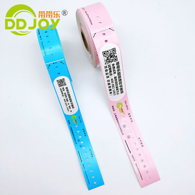 205*25mm Child Customized Barcode Roll Wristband for Hospital Patient Identification