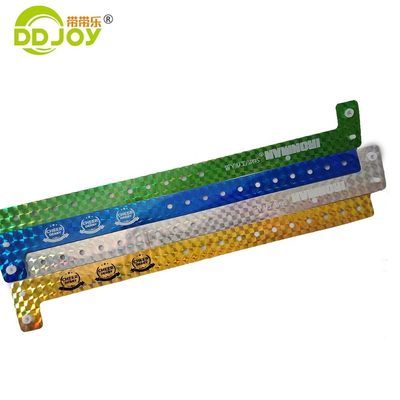 Customizable L Shape Holographic Material Wristband for Events 250*25mm in Orange