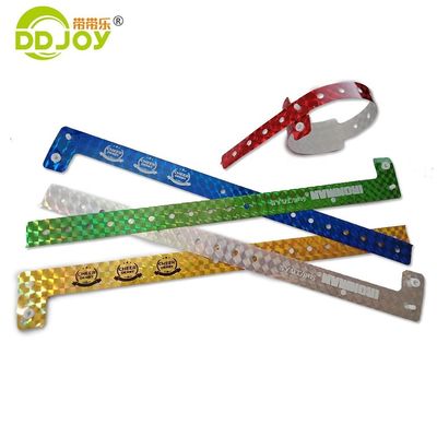 Custom Holographic Bracelet Anti-Allergy Red Plastic L Shape Glitter Wristband for Events