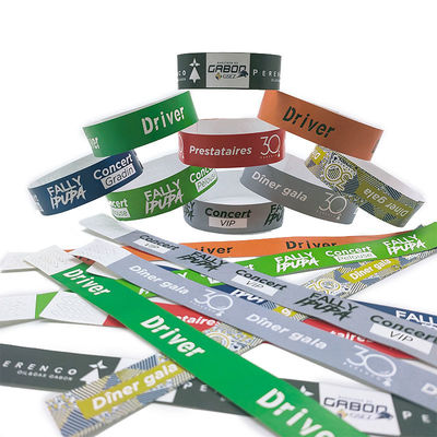 Solid Color Tyvek Wristbands for Events Festival Customizable and Waterproof