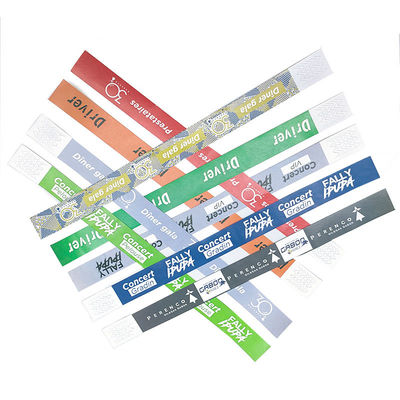Solid Color Tyvek Wristbands for Events Festival Customizable and Waterproof