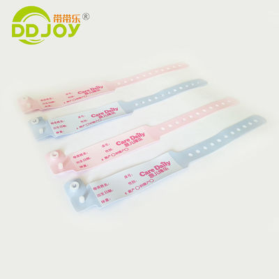 Soft One Time Customized Medical Wristband for Kids Pink Color 250*25mm Adult Size OEM