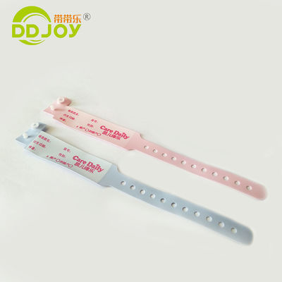 Soft One Time Customized Medical Wristband for Kids Pink Color 250*25mm Adult Size OEM