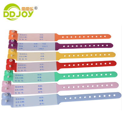 Soft One Time Customized Medical Wristband for Kids Pink Color 250*25mm Adult Size OEM