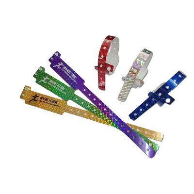 Blue Customized Holographic Wristband for Festival and Concert 250*25mm/250*16mm Size
