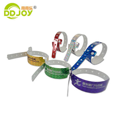 Blue Customized Holographic Wristband for Festival and Concert 250*25mm/250*16mm Size