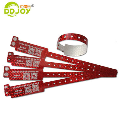 Blue Customized Holographic Wristband for Festival and Concert 250*25mm/250*16mm Size
