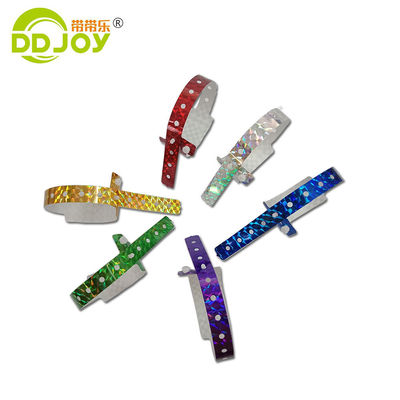 Blue Customized Holographic Wristband for Festival and Concert 250*25mm/250*16mm Size