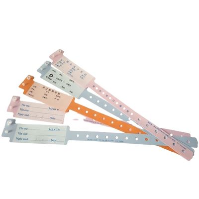 Orange Medical Plastic Disposable Wristband for Custom Hospital Identification System