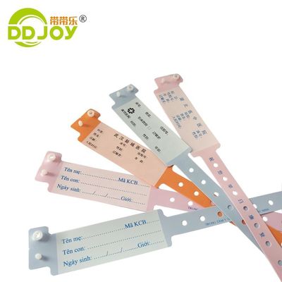 Orange Medical Plastic Disposable Wristband for Custom Hospital Identification System