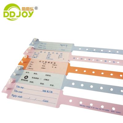 Orange Medical Plastic Disposable Wristband for Custom Hospital Identification System