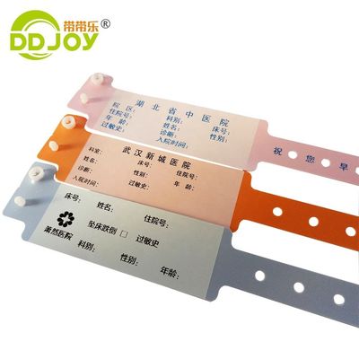 Orange Medical Plastic Disposable Wristband for Custom Hospital Identification System