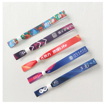 Custom Event Wristbands with RFID Chip Satin Fabric and Brands Logo Text Printing
