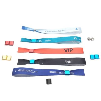 Custom Size One Time Brands Logo Text Printing Fabric Event Festival Party Wristbands