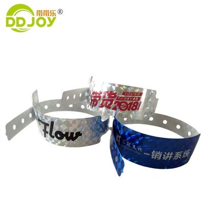 Glitter ID Wristband Custom Logo Printing Hologram Bracelets for Festival Park Tickets