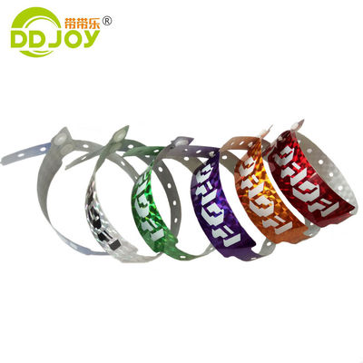 Glitter ID Wristband Custom Logo Printing Hologram Bracelets for Festival Park Tickets