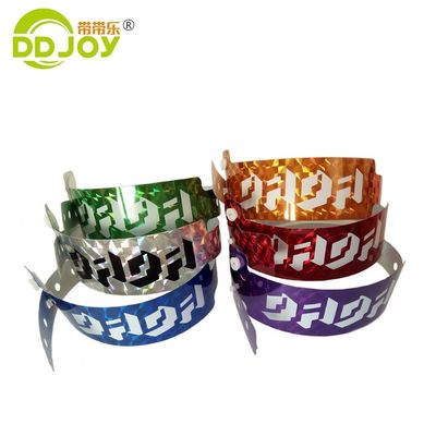 Glitter ID Wristband Custom Logo Printing Hologram Bracelets for Festival Park Tickets