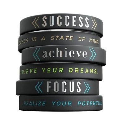 Silk Screen Printing Custom Logo Rubber Bracelet for Events and Party Festivals Gifts
