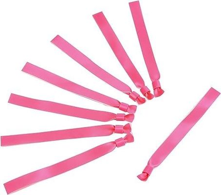 Custom Logo Text Printing Satin Fabric Wristbands for Event Festival Party One Time