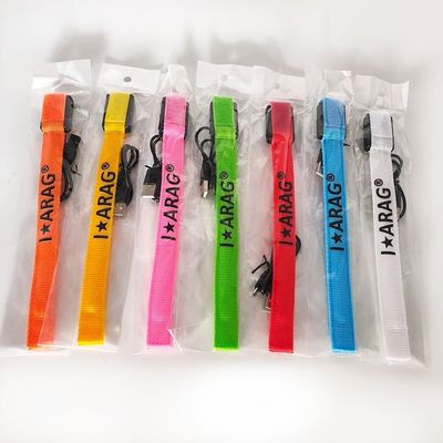 Custom Offset Printing Nylon Flashing LED Bracelets Glow in Dark for Events Concerts