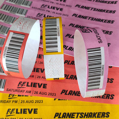 Waterproof QR Code Wristbands Ideal for Guest/Vendor/Media/Staff/VIP Tickets