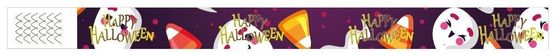 DDJOY 100pcs Happy Halloween Paper Wristbands Waterproof Tyvek Bracelets for Parks