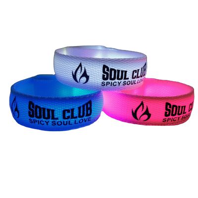 255.16*20mm Custom Printing LED Wrist Band for Parties and Events Glowing in the Dark