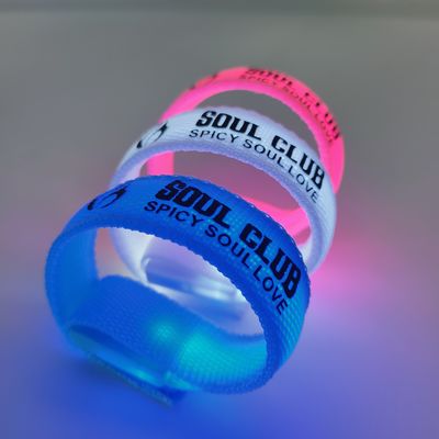 255.16*20mm Custom Printing LED Wrist Band for Parties and Events Glowing in the Dark