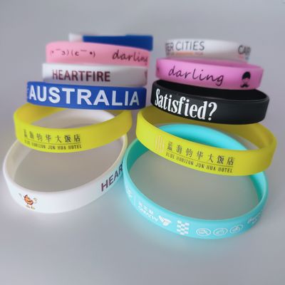 170*12*2mm Band Width Glowing in Dark Custom Silicon Wristband for Events Festival