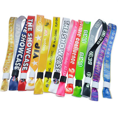 Printed Fabric Wrist Bands Tear Resistant for Music Festivals and Hotel Entrance
